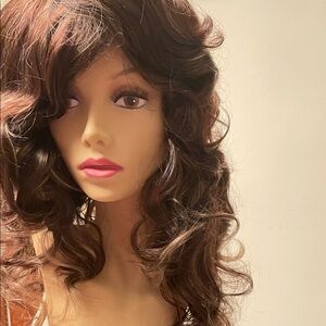 Elegant Brown Curly Wig